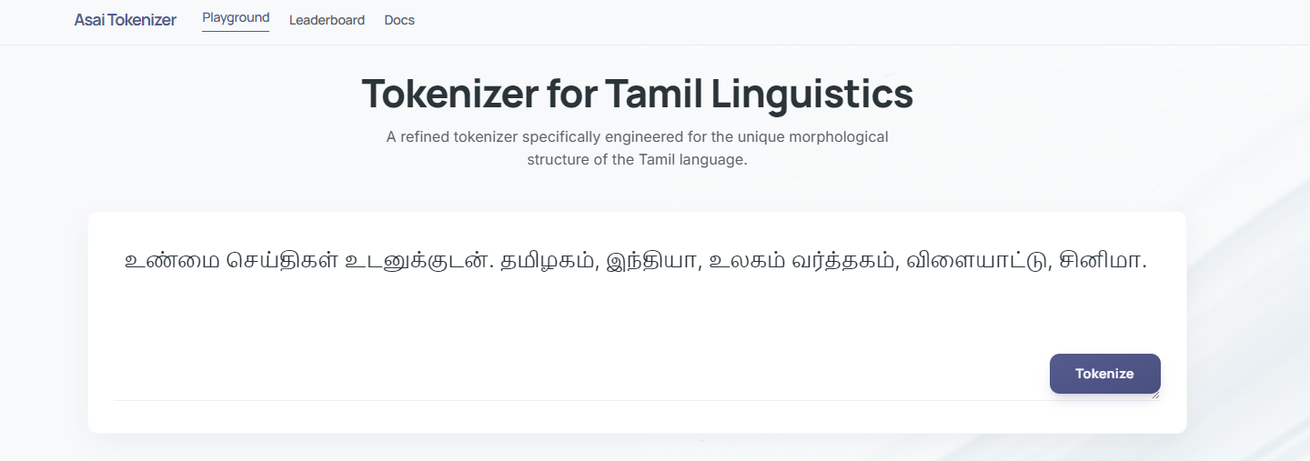 Asai (அசை) — Tamil-Oriented Language Model Tokenizer